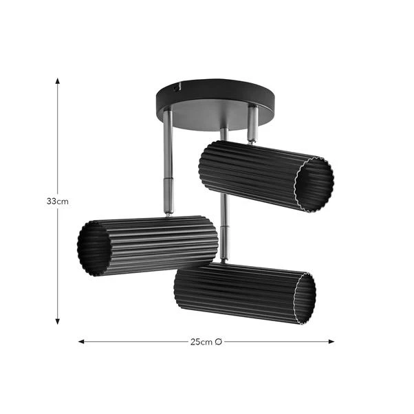 Georgi Industrial Ribbed 3 Light Adjustable Semi Flush Spotlight 14 Georgi Industrial Ribbed 3 Light Adjustable Semi Flush Spotlight - Image 12