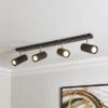 Georgi Industrial Ribbed 4 Light Adjustable Semi Flush Spotlight Bar 1 Georgi Industrial Ribbed 4 Light Adjustable Semi Flush Spotlight Bar -Dunelm 30894884