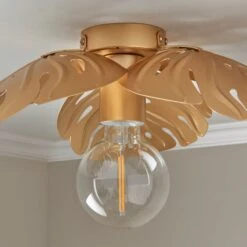Indi Leaf Bathroom Flush Ceiling Light -Dunelm 30894885 alt02