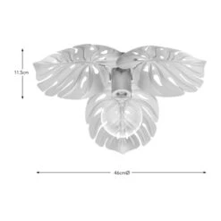 Indi Leaf Bathroom Flush Ceiling Light -Dunelm 30894885 alt08