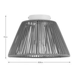 Kenia Rattan Outdoor Flush Ceiling Light -Dunelm 30894888 alt08