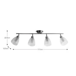 Kibworth Ribbed 4 Light Adjustable Semi Flush Spotlight Bar -Dunelm 30894891 alt08