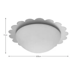Scalloped Edge Bathroom Flush Ceiling Light -Dunelm 30894919 alt08