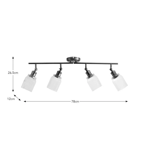 Tobias Industrial Ribbed 4 Light Adjustable Spotlight Bar 7 Tobias Industrial Ribbed 4 Light Adjustable Spotlight Bar - Image 5