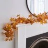Artificial Autumnal Leaves Lit Garland 1 Artificial Autumnal Leaves Lit Garland -Dunelm 30896674