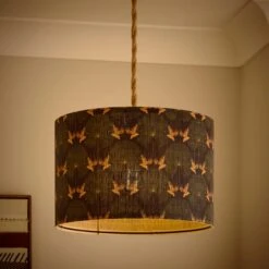Luxe Cranes Bamboo Drum Lamp Shade 10 Luxe Cranes Bamboo Drum Lamp Shade -Dunelm 30898065 alt01