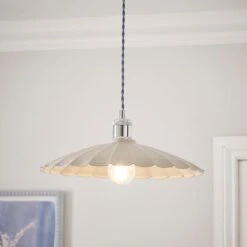 Maya Scalloped Metal Easy Fit Pendant Shade -Dunelm 30898493