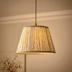 Fern Pleated Lamp Shade 8 Fern Pleated Lamp Shade -Dunelm 30898496 alt01