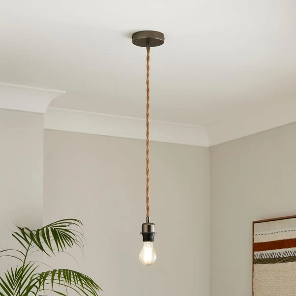 Fentress Twisted Jute Pendant Flex Ceiling Light Cable 3 Fentress Twisted Jute Pendant Flex Ceiling Light Cable
