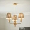 Bobby Pleated 3 Light Paint Your Own Semi Flush Candlestick Chandelier 2 Bobby Pleated 3 Light Paint Your Own Semi Flush Candlestick Chandelier -Dunelm 30898539