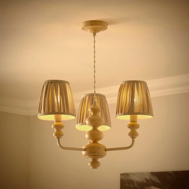 Bobby Pleated 3 Light Paint Your Own Semi Flush Candlestick Chandelier 4 Bobby Pleated 3 Light Paint Your Own Semi Flush Candlestick Chandelier - Image 2