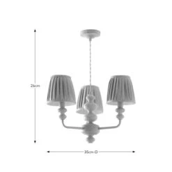 Bobby Pleated 3 Light Paint Your Own Semi Flush Candlestick Chandelier 13 Bobby Pleated 3 Light Paint Your Own Semi Flush Candlestick Chandelier -Dunelm 30898539 alt08