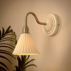 Lilbourne Ribbed Ceramic Wall Light 9 Lilbourne Ribbed Ceramic Wall Light -Dunelm 30898549 alt01