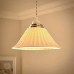 Lilbourne Ribbed Ceramic Easy Fit Pendant Shade 8 Lilbourne Ribbed Ceramic Easy Fit Pendant Shade -Dunelm 30898550 alt01