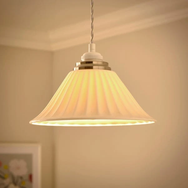 Lilbourne Ribbed Ceramic Easy Fit Pendant Shade 4 Lilbourne Ribbed Ceramic Easy Fit Pendant Shade - Image 2