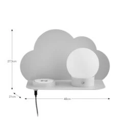 Rechargeable Touch Dimmable Wall Light With Cloud Shelf 13 Rechargeable Touch Dimmable Wall Light With Cloud Shelf -Dunelm 30898606 alt08