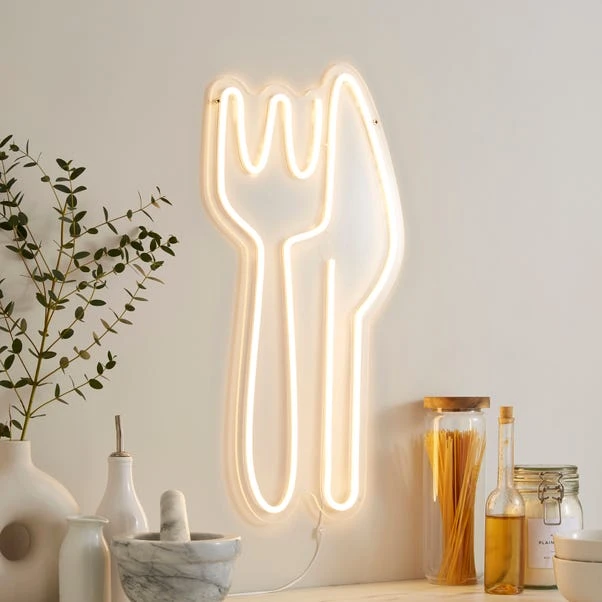 Knife & Fork Neon Sign 3 Knife & Fork Neon Sign