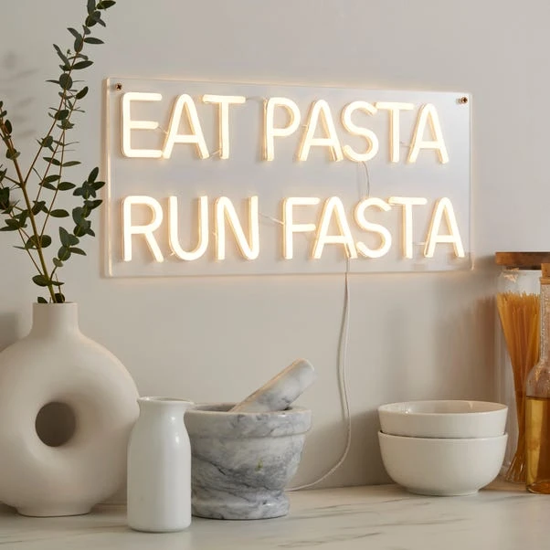 Eat Pasta Run Fasta Neon Sign 3 Eat Pasta Run Fasta Neon Sign
