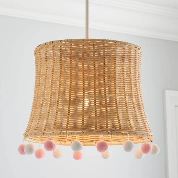 Fiesta Rattan Pom Pom Easy Fit Pendant Shade 3 Fiesta Rattan Pom Pom Easy Fit Pendant Shade