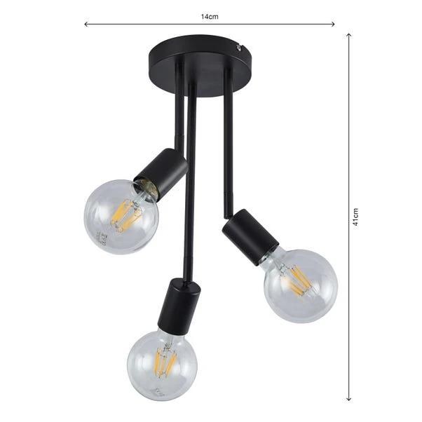 Koppla 3 Light Semi Flush Ceiling Light 9 Koppla 3 Light Semi Flush Ceiling Light - Image 7