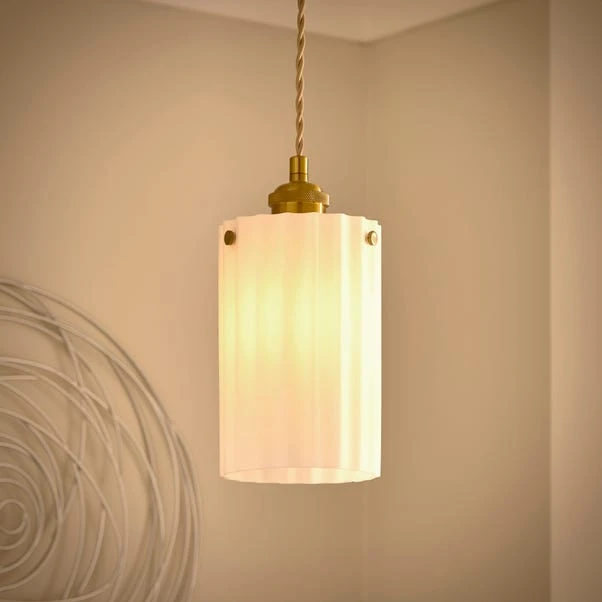Fluted Ribbed Easy Fit Pendant Shade 4 Fluted Ribbed Easy Fit Pendant Shade - Image 2