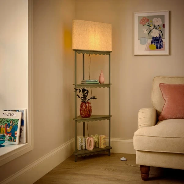 Remi Shelved Corner Floor Lamp 4 Remi Shelved Corner Floor Lamp - Image 2