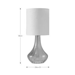 Ardelia Glass Table Lamp 18 Ardelia Glass Table Lamp -Dunelm 30921603 alt08
