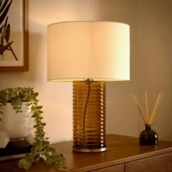 Nico Ribbed Glass Table Lamp 15 Nico Ribbed Glass Table Lamp -Dunelm 30921605 alt01