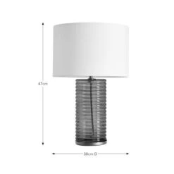 Nico Ribbed Glass Table Lamp 19 Nico Ribbed Glass Table Lamp -Dunelm 30921605 alt08