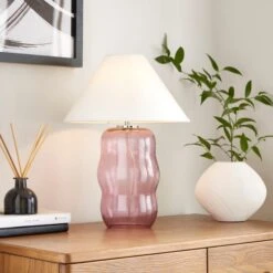 Phoebe Abstract Glass Table Lamp 20 Phoebe Abstract Glass Table Lamp -Dunelm 30921607