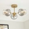 Aurora 3 Light Semi Flush LED Ceiling Light 2 Aurora 3 Light Semi Flush LED Ceiling Light -Dunelm 30921631