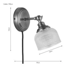 Amesbury Industrial Adjustable Plug In Wall Light 13 Amesbury Industrial Adjustable Plug In Wall Light -Dunelm 30921649 alt08