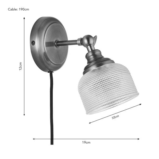 Amesbury Industrial Adjustable Plug In Wall Light 8 Amesbury Industrial Adjustable Plug In Wall Light - Image 6