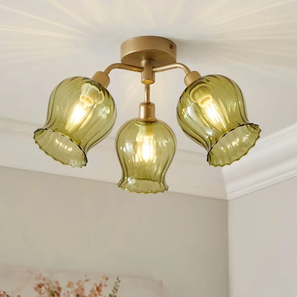 Peony 3 Light Semi Flush Ceiling Light 3 Peony 3 Light Semi Flush Ceiling Light