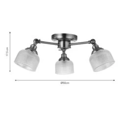 Amesbury Industrial 3 Light Semi Flush Ceiling Light 13 Amesbury Industrial 3 Light Semi Flush Ceiling Light -Dunelm 30921661 alt08