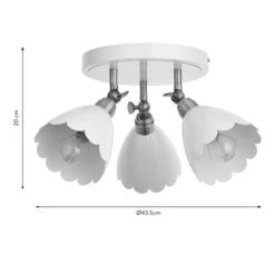 Remi Scalloped 3 Light Adjustable Spotlight -Dunelm 30921697 alt08