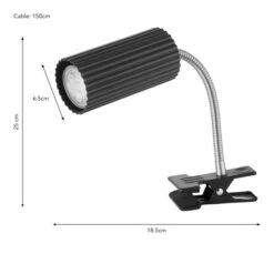 Georgi Industrial Ribbed Adjustable Clip On Table Lamp -Dunelm 30921705 alt08