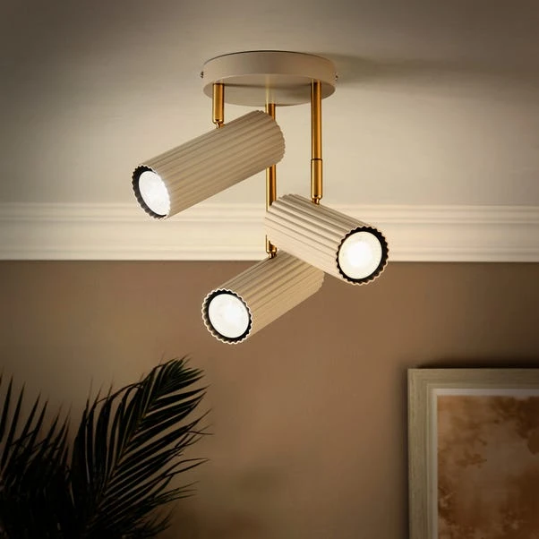 Georgi Industrial Ribbed 3 Light Adjustable Semi Flush Spotlight 4 Georgi Industrial Ribbed 3 Light Adjustable Semi Flush Spotlight - Image 2