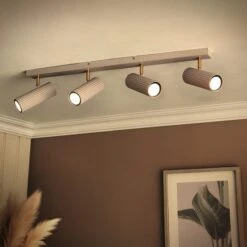 Georgi Industrial Adjustable Ribbed 4 Light Spotlight Bar -Dunelm 30921708 alt01