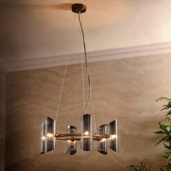 Marbella Art Deco 6 Light Adjustable Ceiling Light 9 Marbella Art Deco 6 Light Adjustable Ceiling Light -Dunelm 30921748 alt01