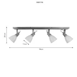 Miley Industrial 4 Light Adjustable Spotlight Bar 32 Miley Industrial 4 Light Adjustable Spotlight Bar -Dunelm 30921756 alt08