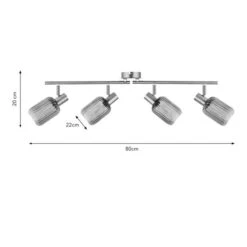 Riley Mid Century Ribbed 4 Light Adjustable Spotlight Bar -Dunelm 30921768 alt08