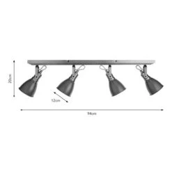 Miley Industrial 4 Light Adjustable Spotlight Bar 24 Miley Industrial 4 Light Adjustable Spotlight Bar -Dunelm 30921796 alt08