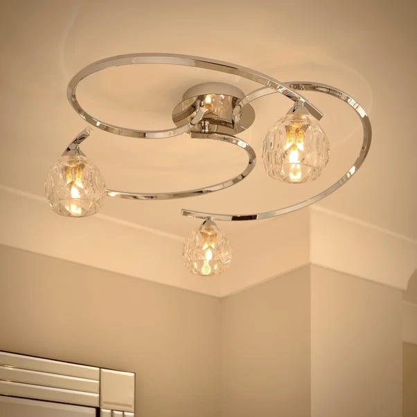 Alena 3 Light Semi Flush Ceiling Light 4 Alena 3 Light Semi Flush Ceiling Light - Image 2