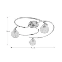 Alena 3 Light Semi Flush Ceiling Light 13 Alena 3 Light Semi Flush Ceiling Light -Dunelm 30922500 alt08