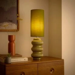 Pippin Ribbed Ceramic Table Lamp 15 Pippin Ribbed Ceramic Table Lamp -Dunelm 30922879 alt01
