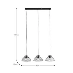 Austin Industrial 3 Light Diner Ceiling Light 11 Austin Industrial 3 Light Diner Ceiling Light -Dunelm 30922900 alt08