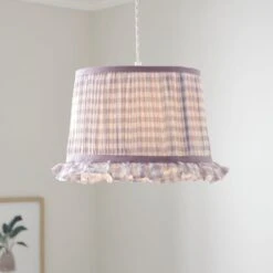 Carys Frilled Gingham Drum Lamp Shade 36 Carys Frilled Gingham Drum Lamp Shade -Dunelm 30923633