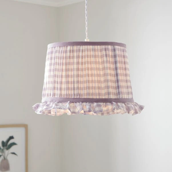 Carys Frilled Gingham Drum Lamp Shade 17 Carys Frilled Gingham Drum Lamp Shade - Image 16
