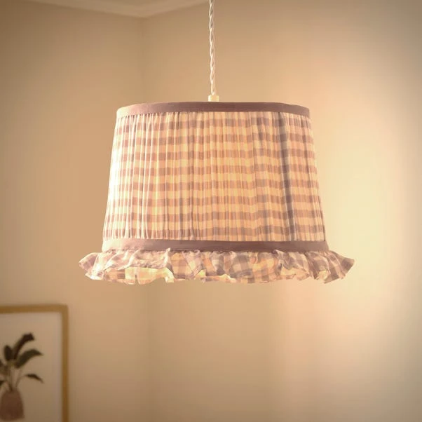 Carys Frilled Gingham Drum Lamp Shade 18 Carys Frilled Gingham Drum Lamp Shade - Image 17